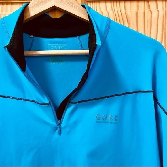 Gore blue teal half zip running wind block jacket - Picture 2 of 9